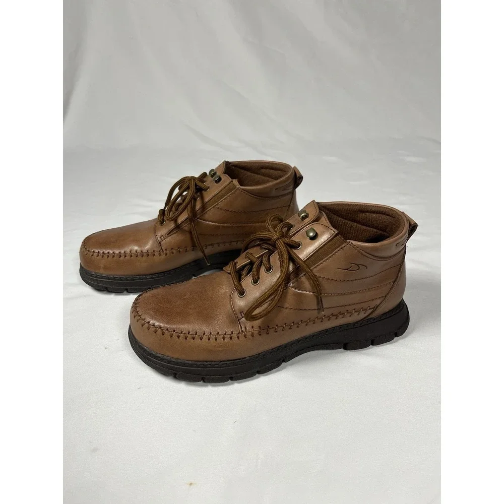 Dr. Scholl's Brown Leather Chukka Ankle Boots Men's Size 7.5 Comfort Casual
